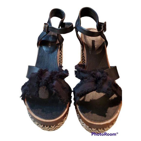 Kelsi Dagger Brooklyn FLORASV Flora Tweed Platform Open Toe Ankle Strap Heels - Picture 3 of 5